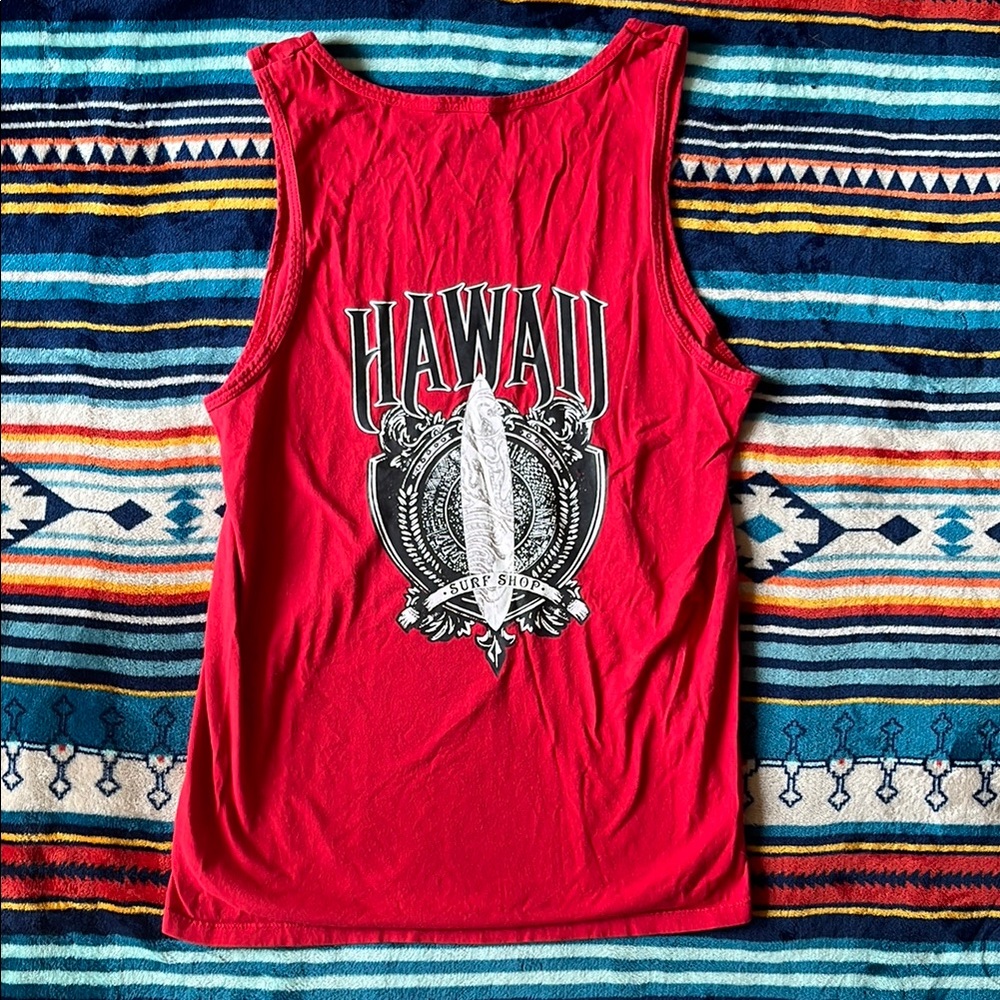 Hawaii Graphic Red Tank Top